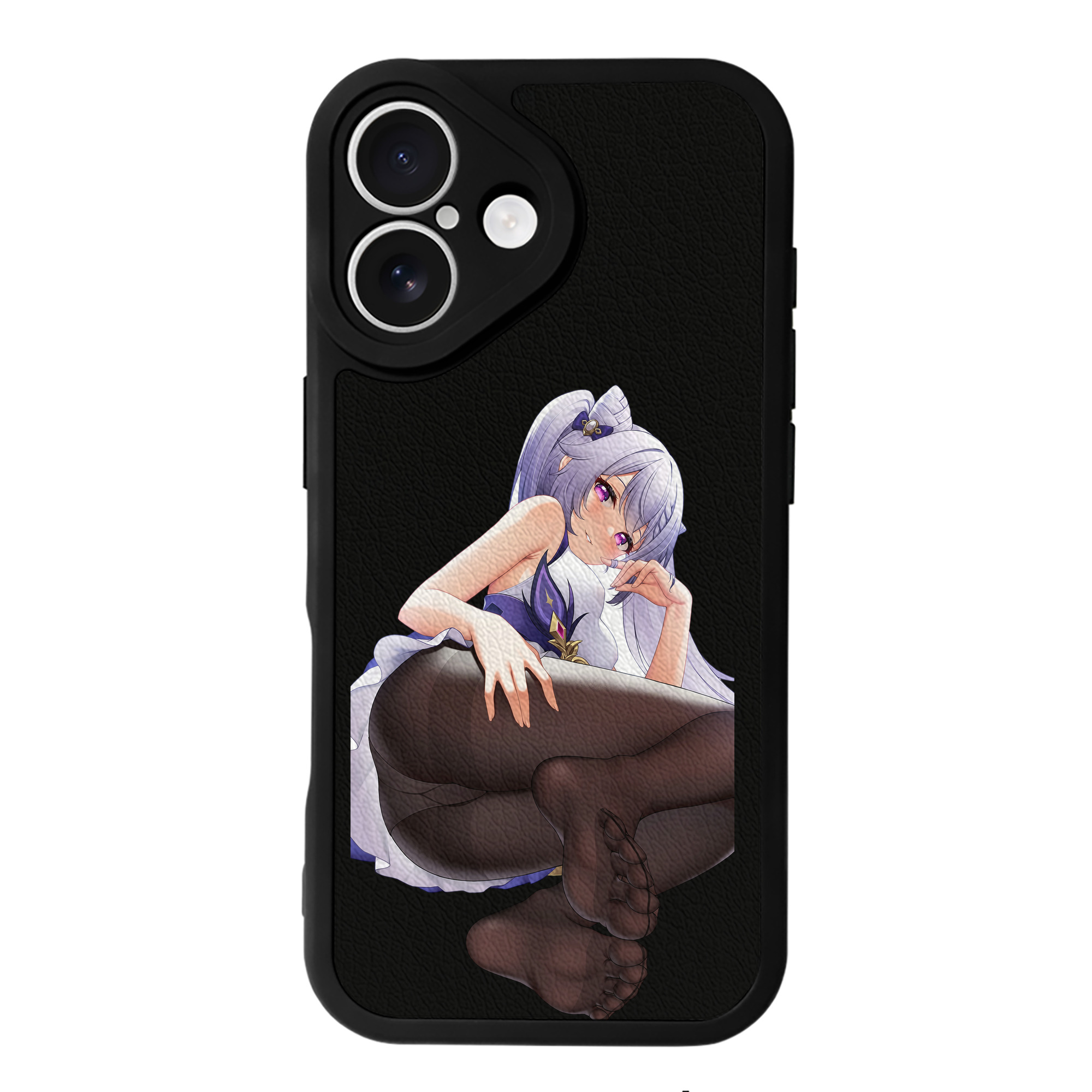 げんし神 刻晴 こくせい genshin Kokusei 【iPhone 16シリーズ対応】シリコンスマホケース（レザー調） 材質：シリコン